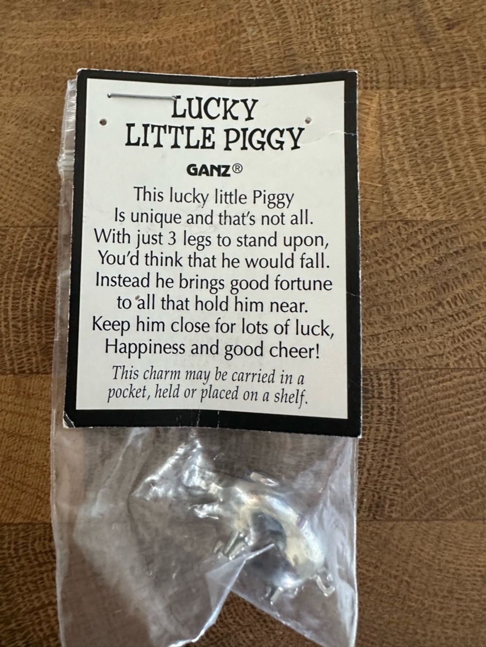 GANZ Silver Lucky Little Piggy Charm